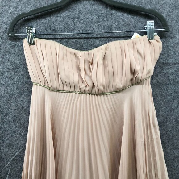 NWT Alex Gaines Strapless Mini Party Dress Size 6 Blush Pink Accordion Chiffon - Picture 3 of 13